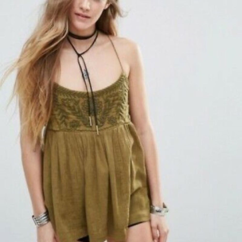 Free People. Ivory Empire Tieback Halter Tank.
